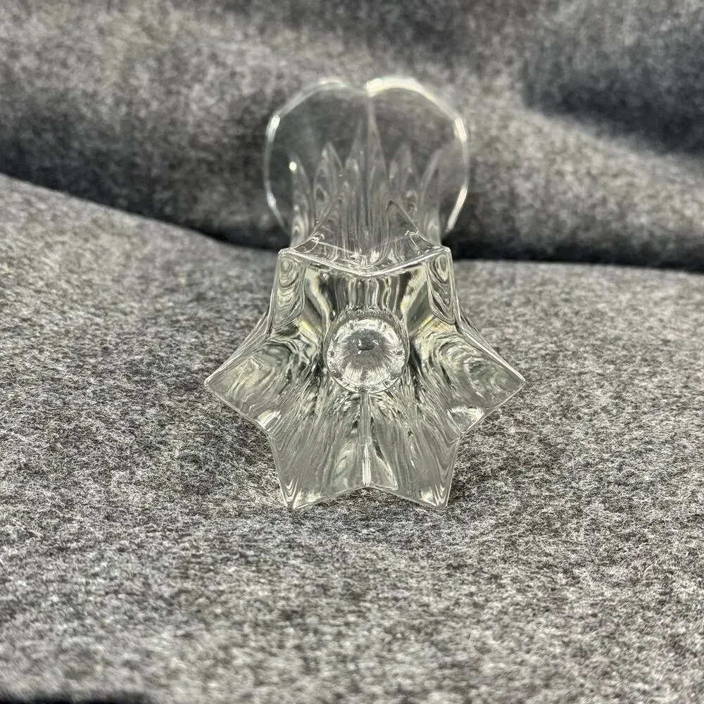 Gorham Germany Full Lead Glass Crystal Tulip Top Vase Star Of David Base 50s VTG